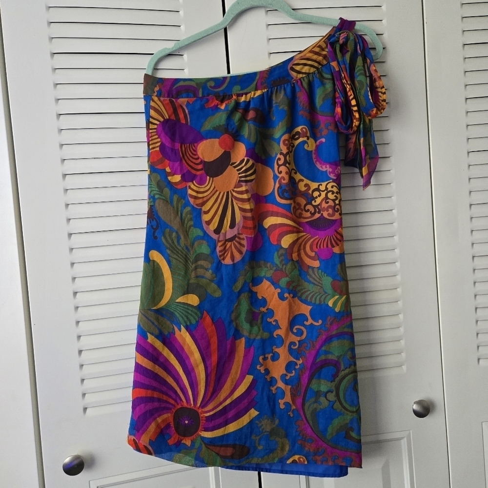 Trina Turk Banana Republic Coachella 100% Silk Off Shoulder Dress size 0 #216 - Picture 1 of 9